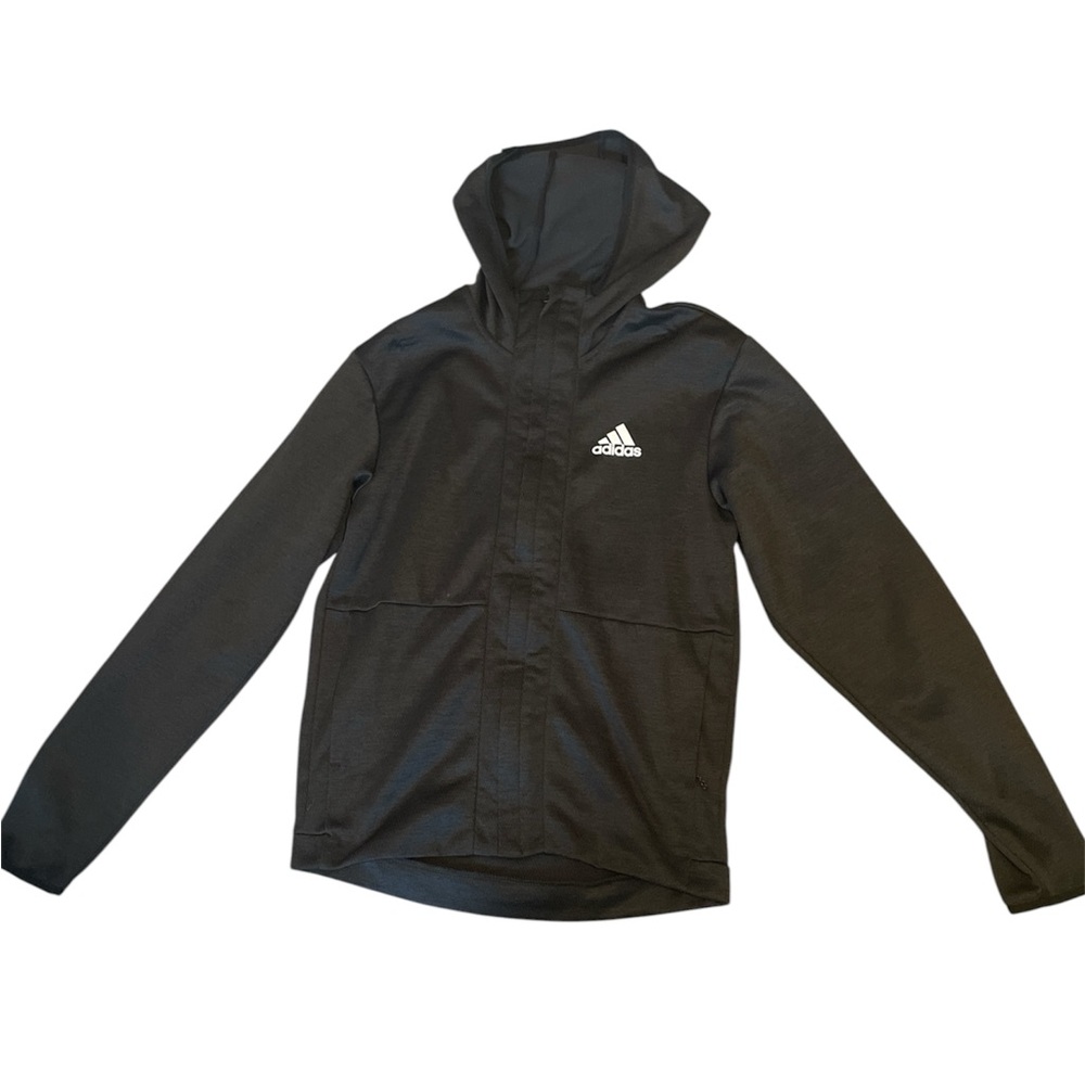 Adidas Black Hooded Jacket with Logo